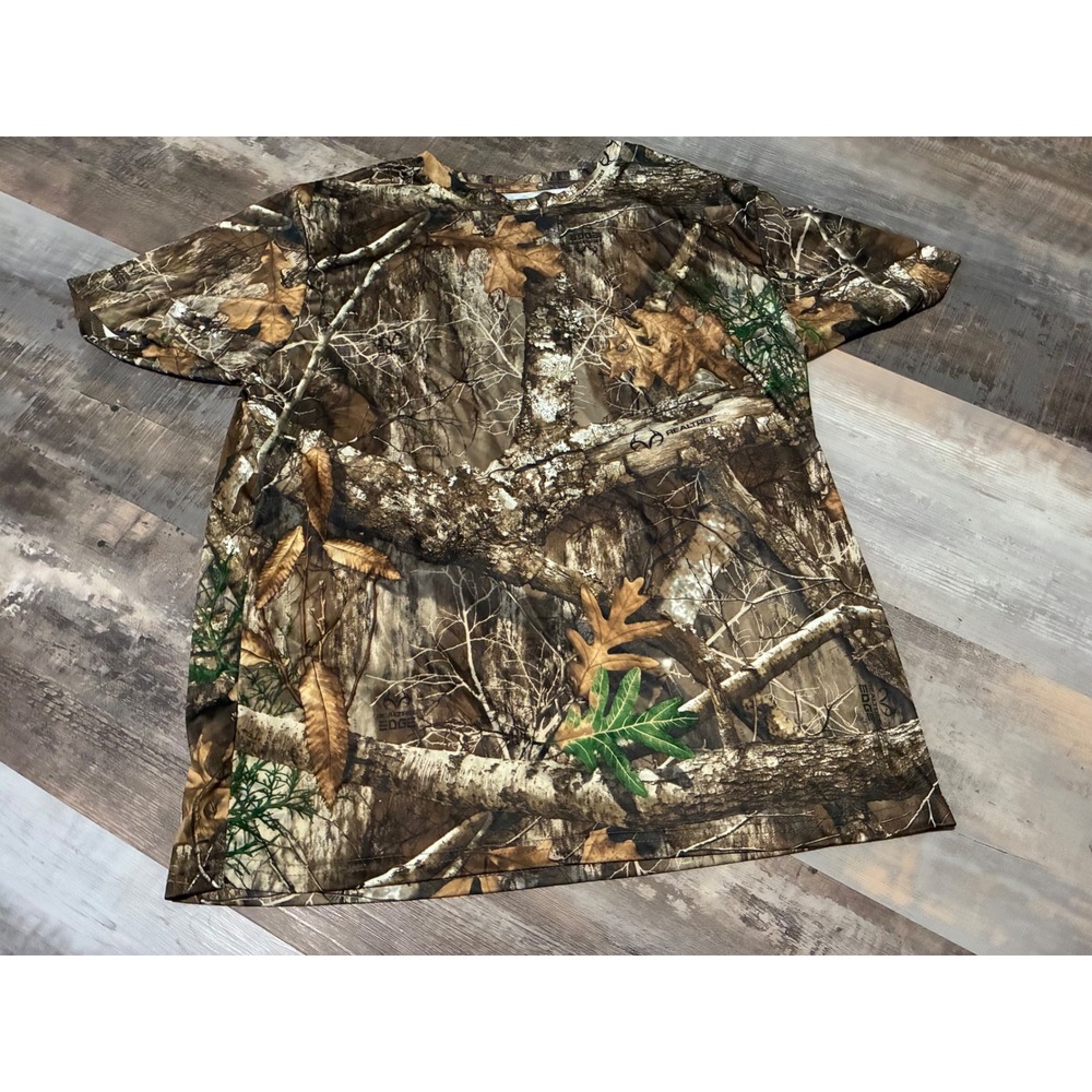 Realtree Edge Camo Shirt Mens XL Staghorn Creek Hunting Performance T-Shirt